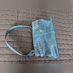 Tommy Hilfiger Elegant Blue Crocodile-Embossed Women's Bag